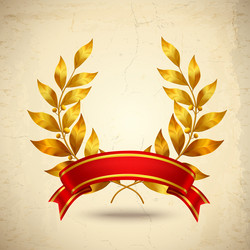 Circle gold laurel wreath with glow effect Vector Image