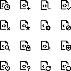 set of coding icons vector image