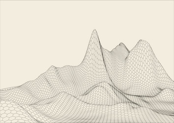 abstract 3d illuminated distorted mesh sphere vector image