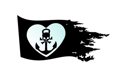 Pirate Ship Skull Flag Vector Image
