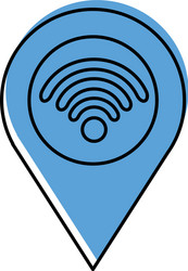 Pointer map with wifi internet signal connection vector