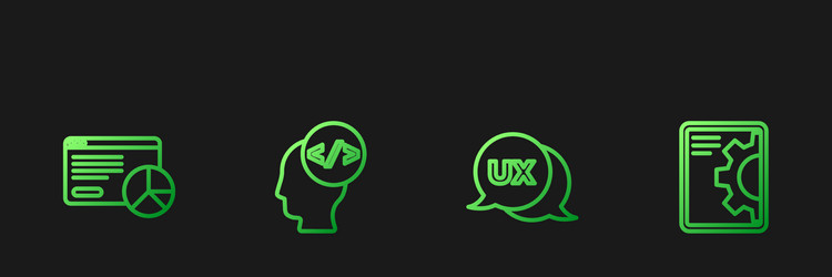 set line ui or ux design website statistic front vector image