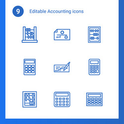 9 accounting icons vector