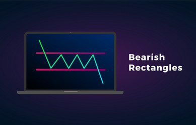 bearish rectangle continuation pattern icon vector