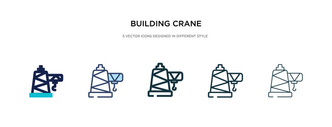 building crane icon in different style two vector image