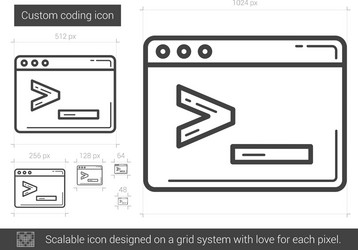 custom coding line icon vector image
