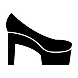 High Heel Shoe Icon - Solid Style Vector Image