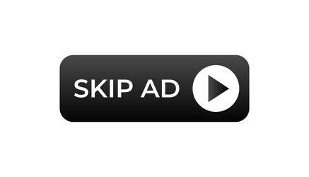 interactive skip ad button with play icon vector image