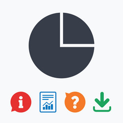 pie chart graph sign icon diagram button vector