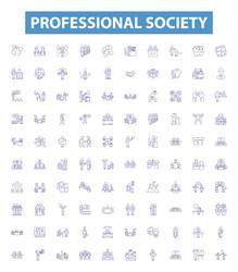 professional society line icons signs set vector