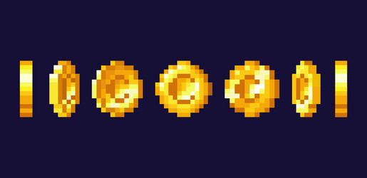 Set pixelated coins vector