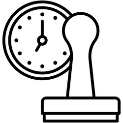 Timestamp icon blockchain related vector