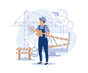 website maintenance coding and programming under vector image