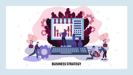 business strategy plan and financial report vector