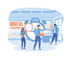 concepts of data analysis and digitization vector image