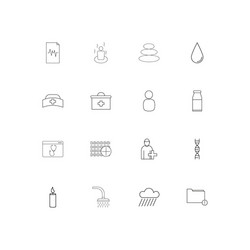 Healthcare and medical linear thin icons set vector