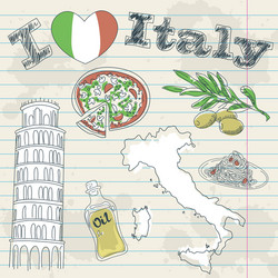 italy travel grunge card vector