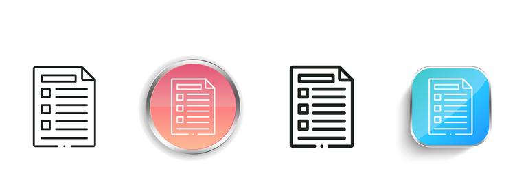 exam icon thin linear regular and button style vector image
