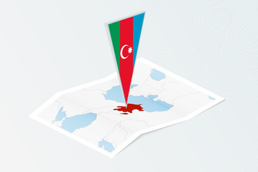 Isometric paper map of azerbaijan with triangular vector