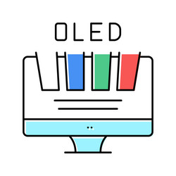 Oled computer monitor color icon vector