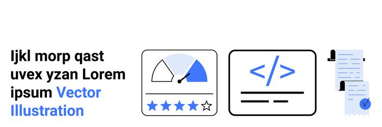 performance meter coding symbol and document vector image