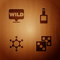set game dice pointer to wild west hexagram vector image