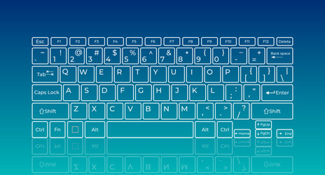 touch screen virtual keyboard glowing keys vector