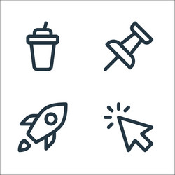 user interface line icons linear set quality vector image
