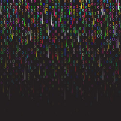 binary code colored and dark background vector