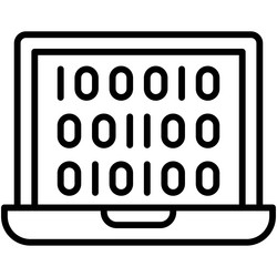 binary code icon blockchain related vector image