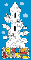 coloring book with dragon 1 Vector Image