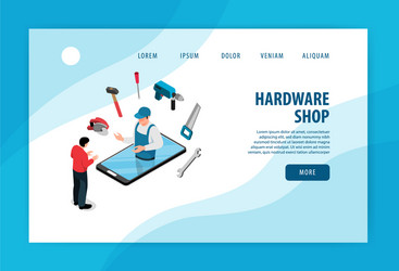 hardware isometric banner vector