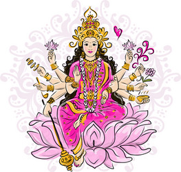 Shakti Goddess Sketch - Divine Figure Vector Image