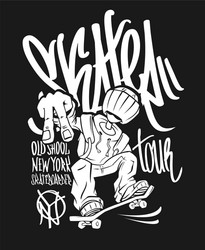 Skater Tour T-Shirt Graphics Vector Image