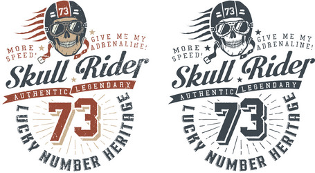 skull rider in helmet Vector Image