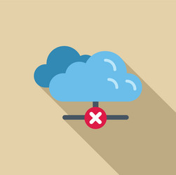 cloud computing disconnecting with red cross mark vector image