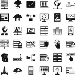 data file icons set simple style vector image