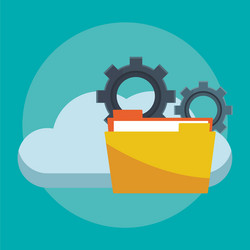 database and cloud computing vector image