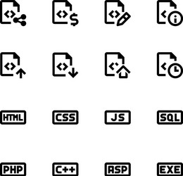 set of coding icons vector image