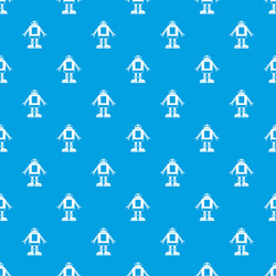automation machine robot pattern seamless blue vector image