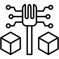 Fork icon blockchain related vector