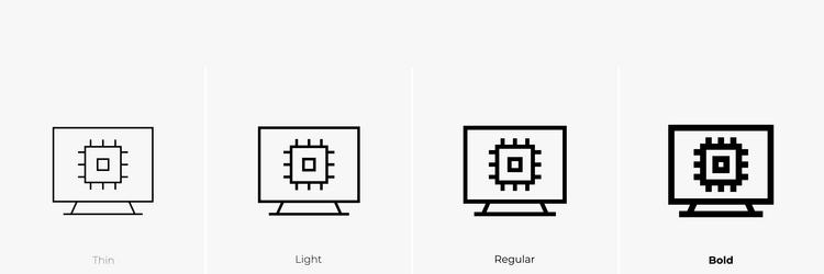 gpu icon thin light regular and bold style design vector image