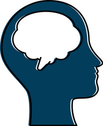 Human profile with speech bubble Royalty Free Vector Image