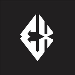 ex logo monogram with sharp square design template vector image