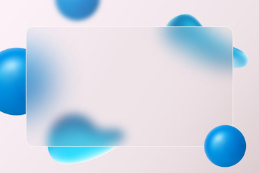 glass morphism landing page with rectangular frame vector image