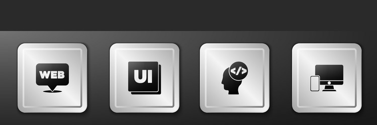 Set web and graphic design ui or ux front end vector