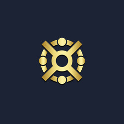 circle round abstract gold logo vector