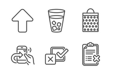 ice tea upload and share call icons set checkbox vector