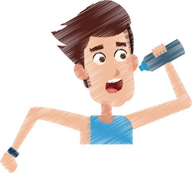 man drinking water while running icon image vector image