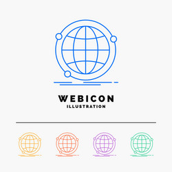 data global internet network web 5 color line vector image